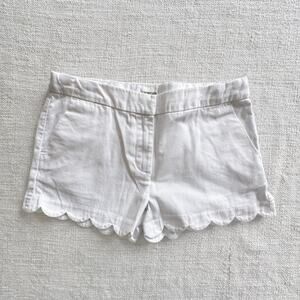 Crewcuts White Scalloped Hem Chino Shorts VGUC 12